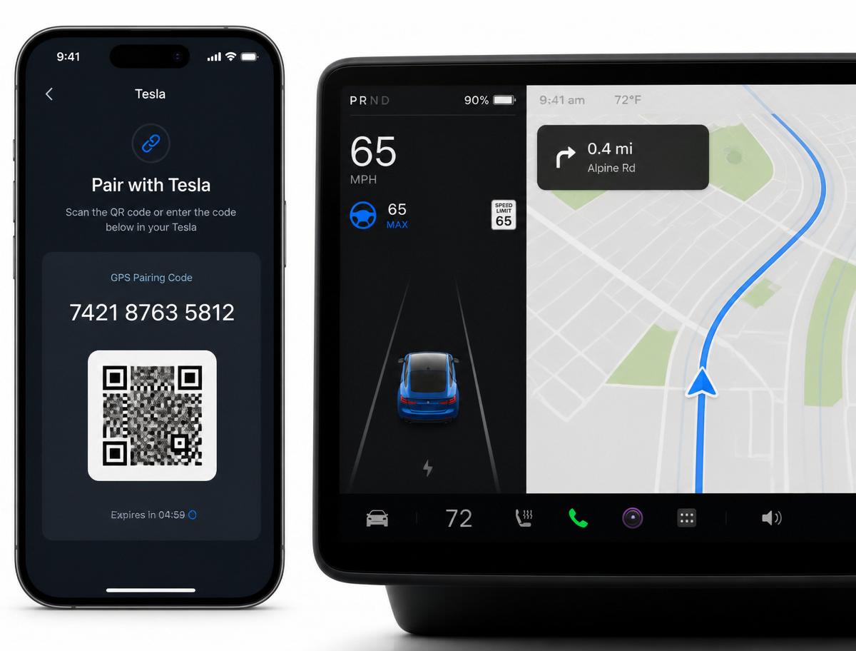 Հեռախոսի զուգակցում Tesla-ի էկրանի հետ QR կոդով